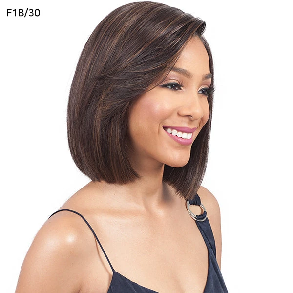 Bobbi Boss 100% Human Hair Sleek Bob Lace Front Wig - MHLF405 HH FLORA (5 Inch Deep Part) 2 Bobbi Boss 100% Human Hair Sleek Bob Lace Front Wig - MHLF405 HH FLORA (5 Inch Deep Part) - Image 2