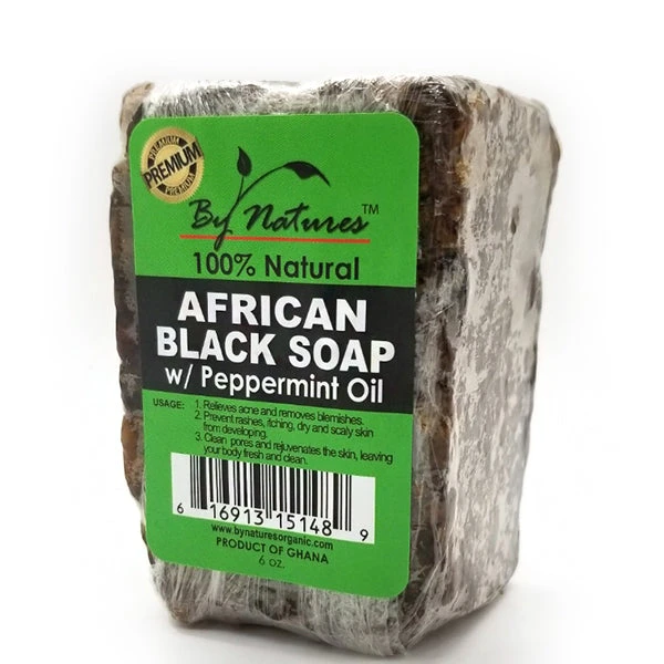 By Natures African Black Soap With Peppermint 6oz 1 By Natures African Black Soap With Peppermint 6oz
