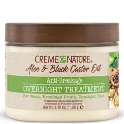 Creme Of Nature Aloe & Black Castor Oil Anti-Breakage Overnight Treatment 4.76oz