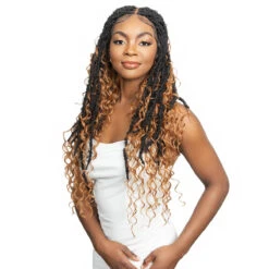 Janet Collection Melt Human Hair Blend 360 13x6 Glueless HD Lace Frontal Wig - BOHO DREAM LOCS 32 7 Janet Collection Melt Human Hair Blend 360 13x6 Glueless HD Lace Frontal Wig - BOHO DREAM LOCS 32 -Wigs Online Shop janet collection melt 360 13x6 lace frontal wig boho dream locs 32 3