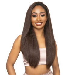 Janet Collection Remy Illusion Human Hair Blend Half Wig - VIGO