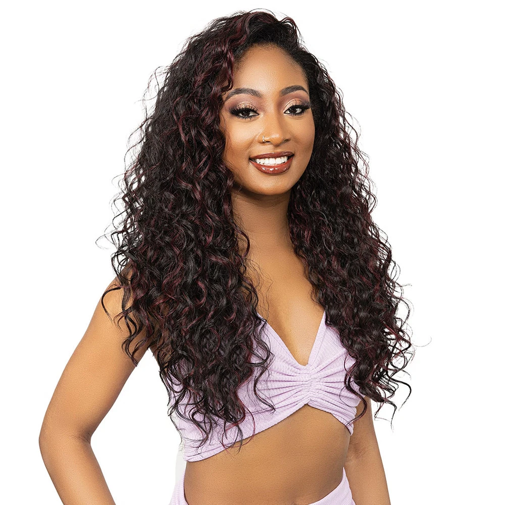 Janet Collection Remy Illusion Human Hair Blend Half Wig - WACO 2 Janet Collection Remy Illusion Human Hair Blend Half Wig - WACO - Image 2