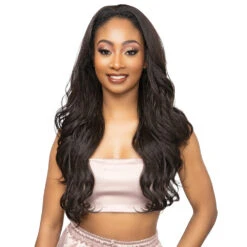 Janet Collection Remy Illusion Human Hair Blend Half Wig - YUMA