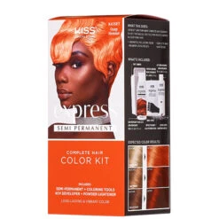 Kiss Colors & Care K43SET Orange Marmalade Express Semi-Permanent Complete Hair Color Kit