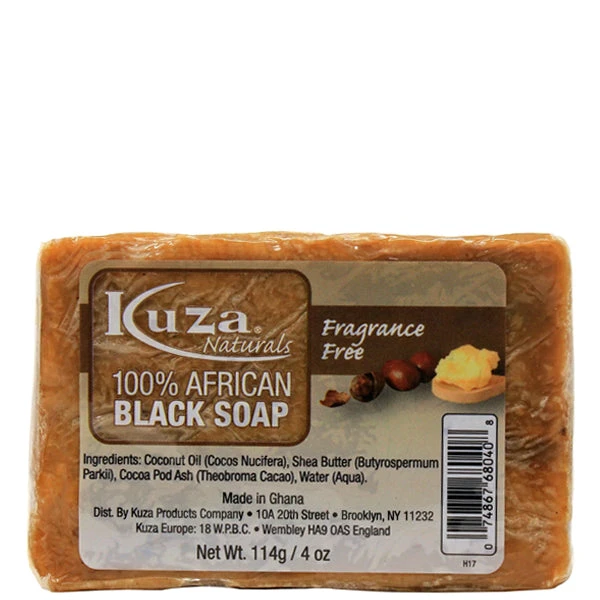 Kuza 100% African Black Soap Fragrance Free 4oz 1 Kuza 100% African Black Soap Fragrance Free 4oz