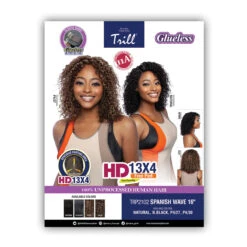 Mane Concept Trill 100% Human Hair 13x4 Glueless HD Lace Wig - TRP2102 SPANISH WAVE 16 -Wigs Online Shop mane concept trill 100 human hair 13x4 glueless hd lace wig trp2102 spanish wave 16 2