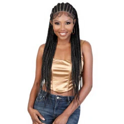 Motown Tress Synthetic Hair Glueless HD Whole Hand Tied Braid Lace Wig - WLB HEART