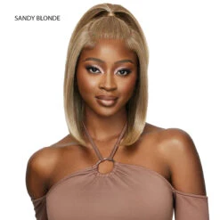 Outre 100% Human Hair Blend 5x5 Glueless HD Lace Closure Wig - HHB NATURAL YAKI 14 -Wigs Online Shop outre 100 human hair blend 5x5 glueless hd lace closure wig hhb natural yaki 14 3