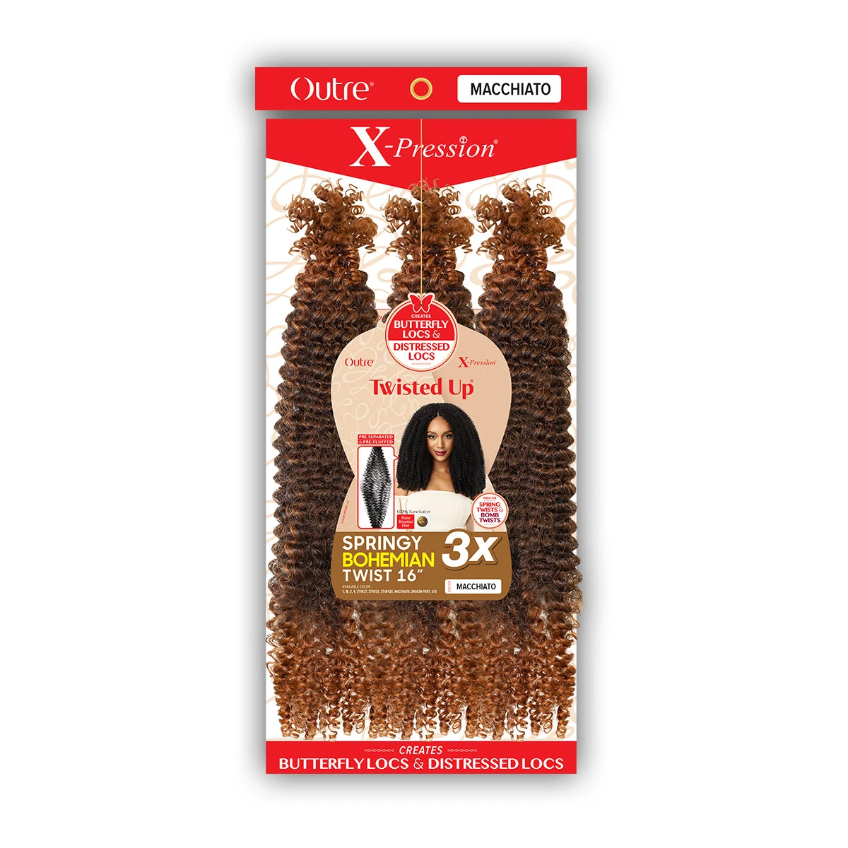 Outre Synthetic Braid - X PRESSION TWISTED UP 3X SPRINGY BOHEMIAN TWIST 16 3 Outre Synthetic Braid - X PRESSION TWISTED UP 3X SPRINGY BOHEMIAN TWIST 16 - Image 3