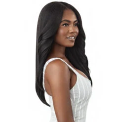 Outre Big Beautiful 100% Human Hair Premium Blend U Part Cap Leave Out Wig - DOMINICAN BLOWOUT 22 -Wigs Online Shop outre human hair blend u part cap leave out wig dominican blowout 22 2