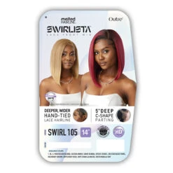 Outre Melted Hairline Swirlista Synthetic Glueless HD Lace Front Wig - SWIRL 105 -Wigs Online Shop outre melted hairline swirlista synthetic glueless hd lace front wig swirl 105 5