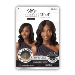 Outre Mytresses Black Label 100% Unprocessed Human Hair 13x4 HD Lace Frontal Wig - VIRGIN BODY WAVE 14 -Wigs Online Shop outre mytresses black label lace frontal wig virgin body wave 14 4