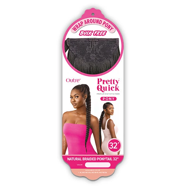 Outre Synthetic Hair Pretty Quick Pony - NATURAL BRAIDED PONYTAIL 32 5 Outre Synthetic Hair Pretty Quick Pony - NATURAL BRAIDED PONYTAIL 32 - Image 5