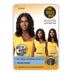 Outre The Daily Wig WET & WAVY 100% Unprocessed Human Hair Lace Part Wig - HH NATURAL WAVE 16 9 Outre The Daily Wig WET & WAVY 100% Unprocessed Human Hair Lace Part Wig - HH NATURAL WAVE 16 -Wigs Online Shop outre the daily wig wet wavy human lace part wig hh natural wave 16 4