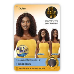 Outre The Daily Wig WET & WAVY 100% Unprocessed Human Hair Lace Part Wig - HH W&W DEEP CURL 14 9 Outre The Daily Wig WET & WAVY 100% Unprocessed Human Hair Lace Part Wig - HH W&W DEEP CURL 14 -Wigs Online Shop outre the daily wig wet wavy human lace part wig hh ww deep curl 14 4