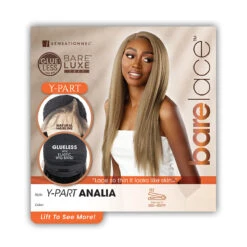 Sensationnel Barelace Synthetic Hair Glueless BARELUXE Lace Wig - Y PART ANALIA -Wigs Online Shop sensationnel barelace synthetic hair glueless bareluxe lace wig y part analia 4