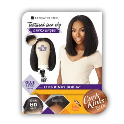 Sensationnel Curls Kinks & Co Synthetic Hair 13x6 Glueless HD Lace Wig - KINKY BOB 14 -Wigs Online Shop sensationnel curls kinks co synthetic hair 13x6 glueless hd lace wig kinky bob 14 4