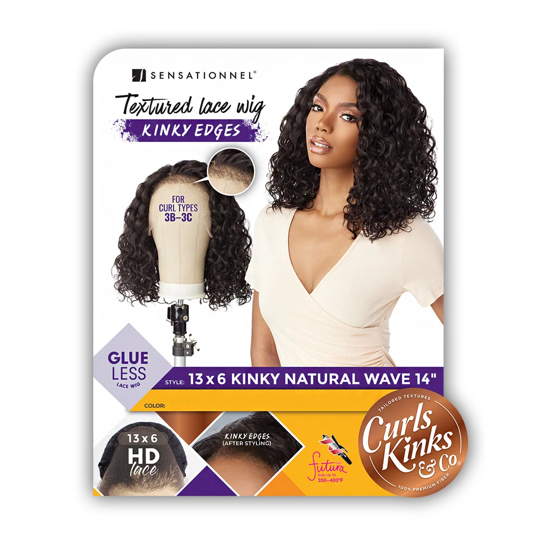 Sensationnel Curls Kinks & Co Synthetic Hair 13x6 Glueless HD Lace Wig - KINKY NATURAL WAVE 14 6 Sensationnel Curls Kinks & Co Synthetic Hair 13x6 Glueless HD Lace Wig - KINKY NATURAL WAVE 14 - Image 6