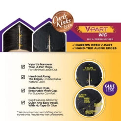 Sensationnel Curls Kinks & Co Synthetic Hair Glueless V Part Wig - V UNIT 2 11 Sensationnel Curls Kinks & Co Synthetic Hair Glueless V Part Wig - V UNIT 2 -Wigs Online Shop sensationnel curls kinks co synthetic hair glueless v part wig v unit 2 5