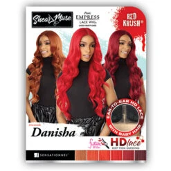 Sensationnel Shear Muse Synthetic Hair Empress HD Lace Front Wig - DANISHA -Wigs Online Shop sensationnel shear muse red krush synthetic hair empress hd lace front wig danisha 8