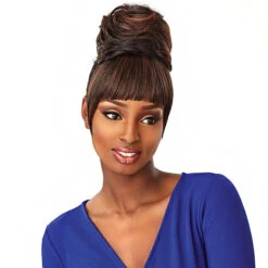 Sensationnel Synthetic Instant Bun With Bangs - ADA